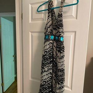 Blue stone maxi gown